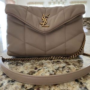 YSL Mini Bag Puffy Lambskin crossbody - dark beige *AUTHENTIC*